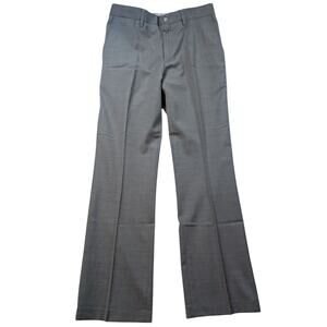 J Linderberg Pants Mens 33x34 Gray Straight Leg Slim Fit Work Wear Business Wool
